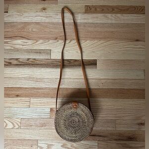 Circular Woven Crossbody Purse